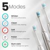 Tranqwil Slimsonic Electric Toothbrush - Vibration Plate Brushhead, 42,000 VPM Motor, 60 Day Charge, 5 Modes, 2 Min Built-in Smart Timer (Silver Metal)