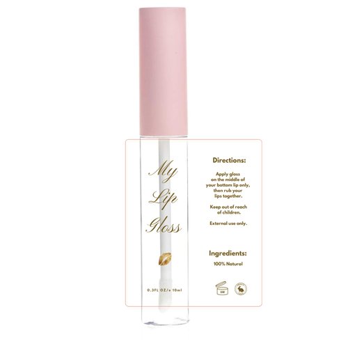 Lip Gloss Label Sticker for Cosmetic Bottle Roller Wrapper DIY Lip Business Packaging (Gold 1.78 x 2.2in) (Gold 1.78 x 2.2in)