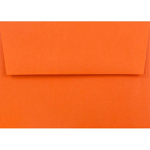 100 Pack A7 Orange Envelopes, Square Flap Gummed Seal, Vibrant Orange Printable Envelopes For Invitations, Greeting Cards, Weddings, Birthdays, Mailing, Halloween, Thanksgiving, Any Occasion
