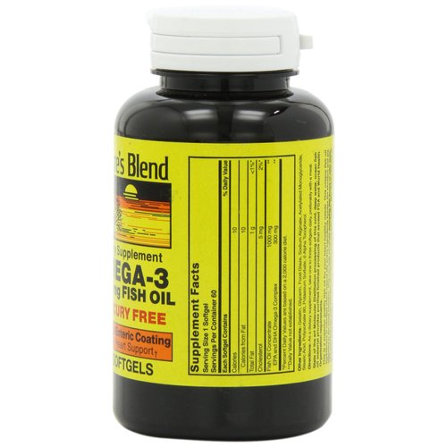 Nature's Blend Omega-3 Fish Oil Odorless 60 Sgels