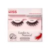 KISS Looks So Natural False Eyelashes, Lightweight & Comfortable, Natural-Looking, Tapered End Technology, Reusable, Cruelty-Free, Contact Lens Friendly, Style 'Flirty', 1 Pair Fake Eyelashes