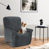 Asnomy Recliner Chair Covers Lazy Boy Recliner Covers with Pockets Stretch Velvet Couch Cover Slipcovers 1-Piece Furniture Protector for Dogs Cats(Recliner,Dark Grey)