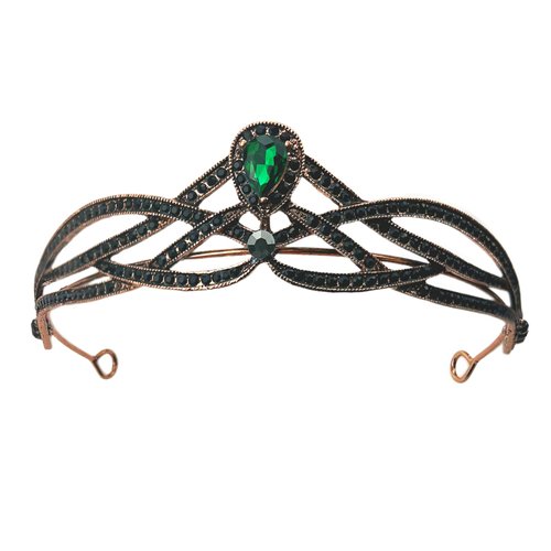 Thinslimer Black Crystal Headband for Women,Metal Halloween Princess King Hair Band For Prom Party Wedding Cosplay Costume Headwear