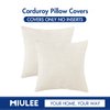MIULEE Pack of 2 Pillow Covers 18 x 18 Inch Cream White Super Soft Corduroy Decorative Throw Pillows Couch Home Decor for Cushion Sofa Bedroom Living Room