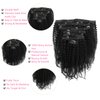 MIMIESEAT Kinky Curly Clip in Hair Extensions Real Human Hair 3C for Black Girl 4A Kinky Curly Human Hair Extension Clip ins Double Wefts Clip in Hair Natural Black 18 Inch 120G 7 Pcs Per Set