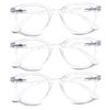 3 Pack Reading Glasses Spring Hinge Stylish Readers Black/Tortoise for Men and Women (3 Transparent, 2.25)Medium
