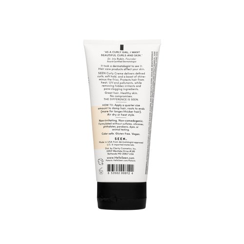 SEEN Curly Creme - Scented - Non-Comedogenic & Sulfate-Free Curl Defining Styling Hair Cream- Reduces Frizz- Heat Protectant- Safe for Sensitive Skin