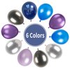 Outer Space Balloons, 55pcs Galaxy Blue Balloons Metallic Black Purple Silver Balloons Blue and Purple Latex Balloons Pearl Blue Black Balloons for Kids Boys Astronaut Space Birthday Party Decorations