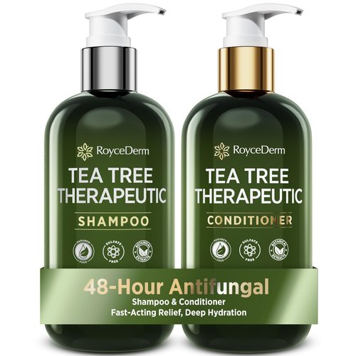 Roycederm Tea Tree Antifungal Shampoo and Conditioner: Complete Scalp Care Solution for Folliculi...