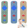 Eascrozn 3 Pack Baby Teething Toys, Silicone TV Remote Control Shape Teethers for Babies Toddler 0-24 Months Chew Toys, Teething Relief Baby Toys for Infants, BPA Free Refrigerator Safe