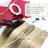 Moresoo Microlink Hair Extensions Human Hair 22 Inch Beaded Hair Extensions Human Hair Color #1B Off Black Hair Extensions Microbead Hair Extensions Human Hair 50G/50S Extensions Human Hair Natural