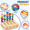 ZGIMI 3 in 1 Montessori Wooden Toys, Lacing Beads & Stacking Blocks & Shape Sorter Sequencing Toy Set, STEM Preschool Educational Learning Fine Motor Skills Toys for Toddlers 3 4 5 Years Gifts