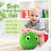 VangeBow Silent Indoor Soccer Balls for Toddlers 1-3, Inflatable Soft Toddler Soccer Ball Gifts, Stuffed Baby Soccer Ball Toys for Kid 3-5 Year Old Boy First Birthday Gift (Dinosaur, Pump Include)