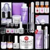 SAVILAND Acrylic Nail Kit with 100% Essential Oil - 2oz Clear Acrylic Powder and Liquid Set 120ml with Nail Practice Mat Dehydrator Primer Professional Acrylic Nail Kit Set for Beginners DIY Nail Art