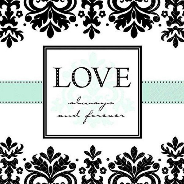 Amscan Always & Forever Lunch Napkins Party Supplies, 16 Pieces, Multicolor