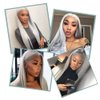 KINCYDU Grey Straight Wigs Long Grey Straight Lace Front Wig for Black Women Glueless Wigs Pre Plucked with Baby Hair 150% Density Synthetic Wig Heat Resistant Fiber Hair for Daily Party (24inches)