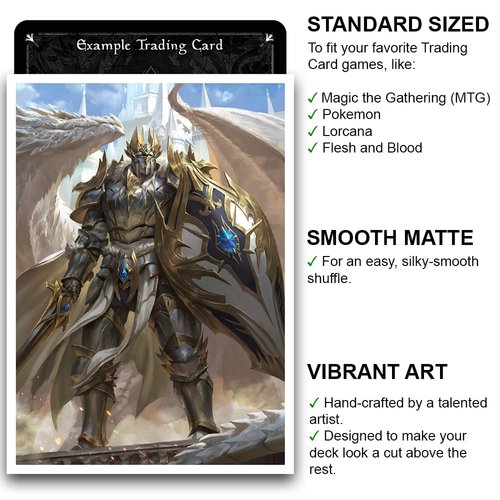 Fantasy North - William Aldrick - Dragon Knight (Argalon) - 100 Smooth Matte TCG Trading Card Sleeves - Fits Magic MTG Commander Pokemon and Other Card Games - Playing Card Sleeves