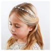 SWEETV Flower Girl Headpiece Silver Pearl Girls Headband for Wedding Princess Hair Accessories for Birthday Party, First Communion