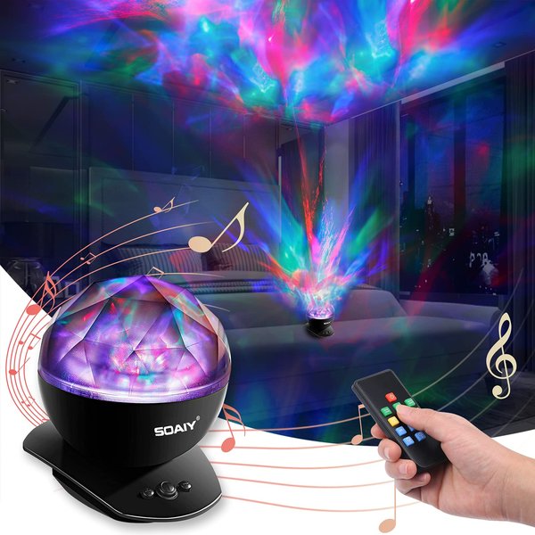 Star Projector SOAIY Galaxy Projector for Bedroom, Christmas Projector 8 Mode Lighting Shows, White Noise Aurora Projector with Timer and Speaker, Night Light Projector for Kids/Teenger/Adults/Ceiling