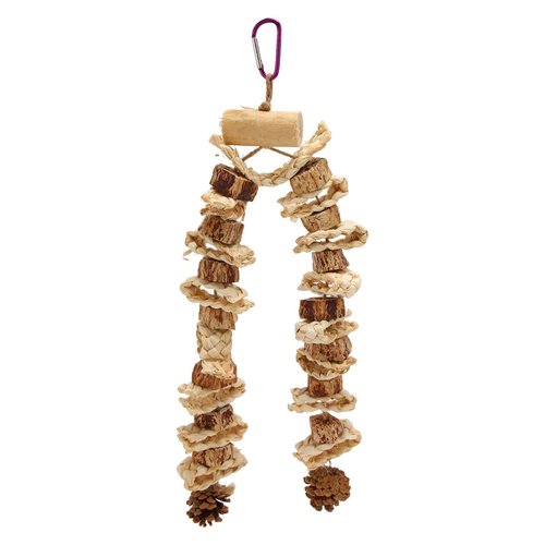 Parrot Chewing Toy, and Logs Nuts Corn Leaves Pine Cones Cage Toys Reduce Boredom Bird Toys Suitable for Macaws Sun Parrots (Original Color)
