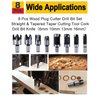 Rocaris 8pcs Wood Plug Cutter Drill Bit Set Straight and Tapered Taper Cutting Tool Cork Drill Bit Knife 6mm 10mm 13mm 16mm