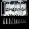 VIVACE Clear Long Stiletto 500pcs Artificial Fake Gel Nail Tips,10 Sizes With Clear Plastic Case For Nail Salon