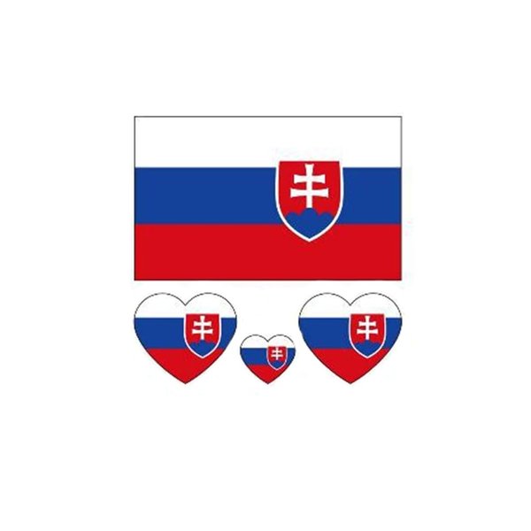 ZPDNURZL 10 Sheets Slovakia Flag Tattoos Stickers 40 Pcs Waterproof Sweat Sports National Flag Removable Fake Tattoos