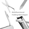 Nail Clippers Nail Cutter, 5in1 Multi Nail Clip with Key Chain - Nose Hair Scissors, Nail Files, Screwdriver, Mini Toenail & Fingernail Clippers Suitable for Travel, Fishing, Hiking, Camping