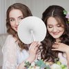 JOHOUSE 12PCS Paper Fans, Bulk Folding Handheld Fans Round Shaped Party Decorative Fans with Handle Hand Fans for Wedding Birthday Party Favors DIY Supplies
