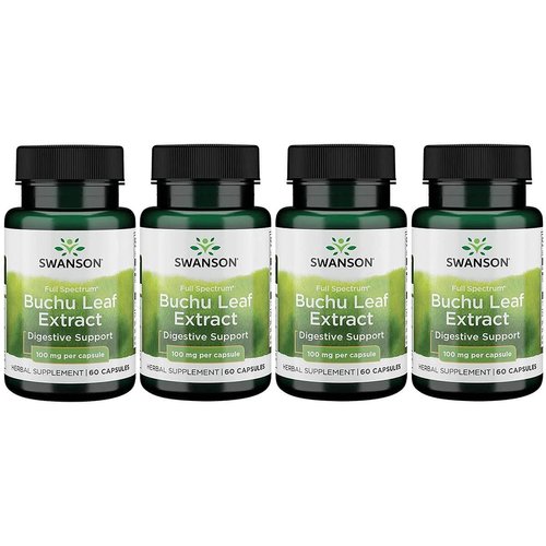 Swanson Buchu Leaf - 4:1 Extract - Herbal Supplement - (60 Capsules, 100mg Each) 4 Pack