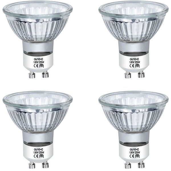 YBEK Halogen Bulb 25 Watt GU10 120V NP5 Replacement Bulb for Candle Warmer, Scent Wax Burner, Fragrance Melt, Warming Bulb MR16 JDR Dimmable, Warm White 2700K(Pack of 4)