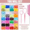 2400 Pcs Rubber Bands for Hair, 32 Colors Small Rubber Bands Elastic Hair Ties with Hair Styling Tools for Baby Toddler Girl Back to School Hair Accessories Gift