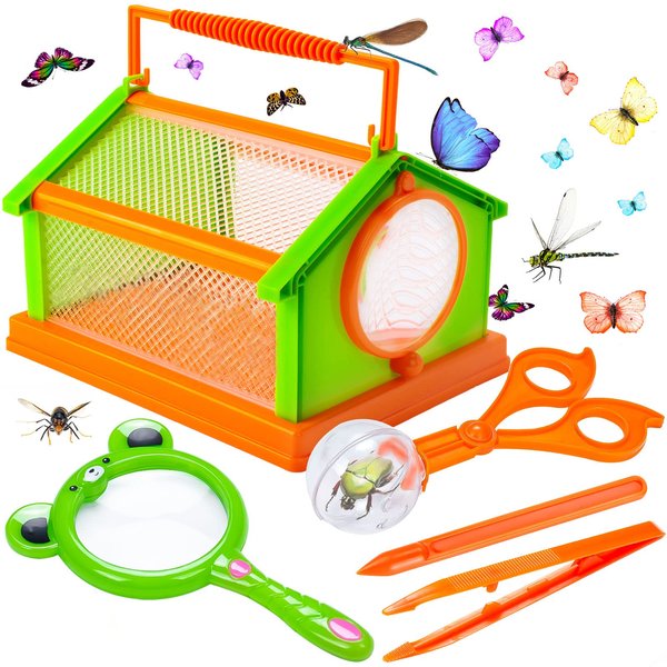 Insect Catcher Kit for Kids, Insect Catching Kit with Critter Keeper, Magnifying Glass, Insect Catcher, Bug Toys Insect Explorer Kit for Kids