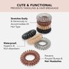 Kitsch Spiral Hair Ties for Women, Coil Hair Ties for Thick Hair, No Crease Hair Tie, Spiral Hair Ties No Damage, Hair Coils & Phone Cord Hair Ties for Thin Hair, Hair Ties Spiral, 4pcs (Brunette)