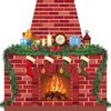 TaoBary Christmas Cardboard Fireplace 35.4 x 38.6 Inch Red Brick Bulletin Board Decoration Christmas Holiday Hearth Bulletin Board with 16.4 ft PVC Artificial Garland for Christmas Home Decor