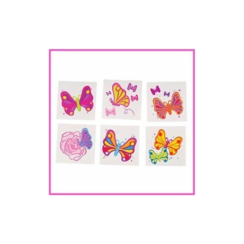 Rhode Island Novelty Butterfly Temporary Tattoos, 144-Piece