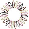 BOSMIOW Big Oval Water Drop Shape Women Hair Clips,Tortoise Metal Snap Clips,Ellipse Stoving Varnish Hair Clips,Drop Glue No Slip Hair Barrettes for Girls Women Hair Accessories,24Pcs