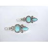 Generic Set of 2 extra small metal turquoise blue stone barrette hair clip for fine thin