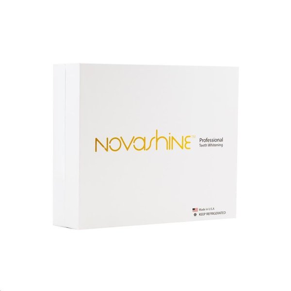 Novashine Professional Teeth Whitening Kit: Advanced Blue LED Light, Concentrated Peroxide Gel, Smartphone Adapter, Travel Bag