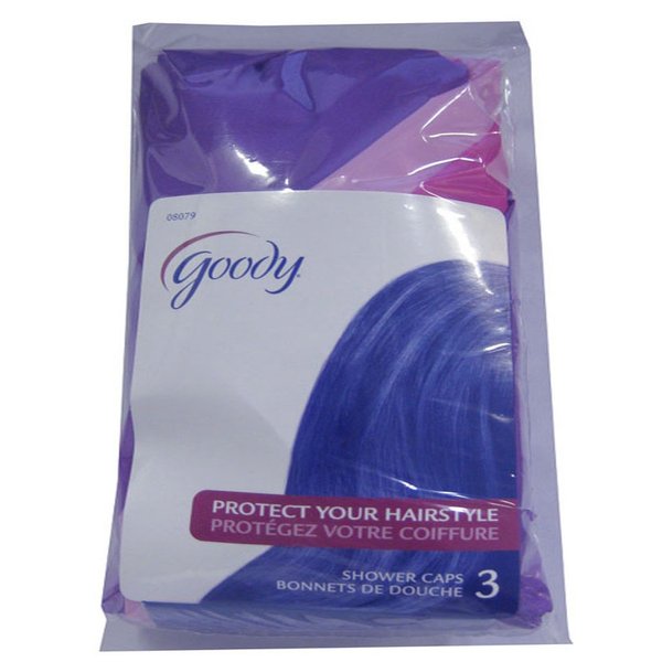 Goody 3 Pk Shower Caps Assorted Colors