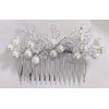 White & Silver Bridal Comb Flower Hair Comb Jooda Pin Bun Comb Clip for Women Hair Brooch Hair Style Hairclips Hair Accessories for Wedding Party