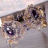 Yfe Wedding Bridal Crown Purple Retro Vintage Crowns and Tiaras for Women and Girls Prom Costume Headband