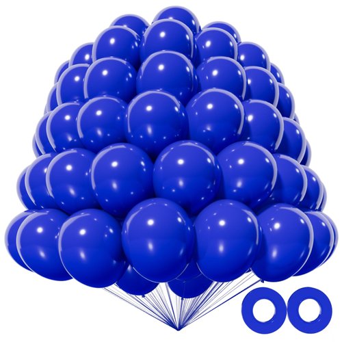 KAWKALSH 200pcs 5 Inch Dark Blue Balloons, Small Mini Latex Balloons for Party Birthday Baby Shower Anniversary Festival Arch Garland Decoration (Dark Blue)