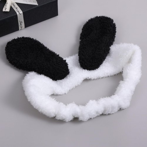 Miroksh Kawaii Face Wash Headband, Dog Ears Spa Hair Band Makeup Headwrap for Women Girls Shower Sports Beauty Skincare, Kids Cute Fluffy Elastic Cartoon Creative Hair Accessory Gift