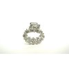 Small mini silver metal oval crystal hair claw clip bridal clip