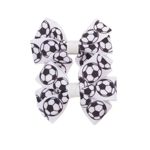 Soccer Hair Bow Clips Football Hair Clips Pin Sport Bow Soccer Hair Barrettes Pin BBG62 (D1)