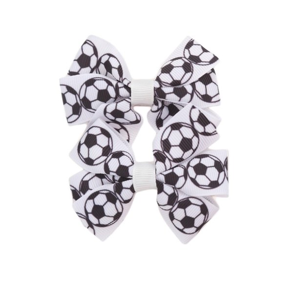 Soccer Hair Bow Clips Football Hair Clips Pin Sport Bow Soccer Hair Barrettes Pin BBG62 (D1)