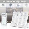 Battery Charger Set for Wii Wiiu Remote Controller, 4Pack Rechargeable Wii Battery Replacements + Wii Remote Charger Station Dock with 4 Charging Ports + USB Cord (NOT Include Controller)