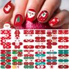 winthrop 12 Sheets Christmas Nail Wraps Full Stickers Nail Polish Strips, DIY Self-Adhesive Nail Art Glitter Decals Santa Claus Xmas Tree Reindeer Snow Party Decor with 2 Pcs Nail Files (168 Pieces)