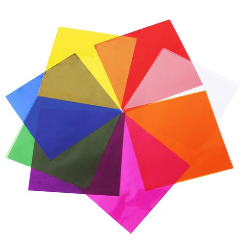Morepack Cellophane Sheets,120Pcs 7.5x7.5 Inches Cello Sheets, Colored Cellophane Wrap for DIY Arts Crafts Decoration